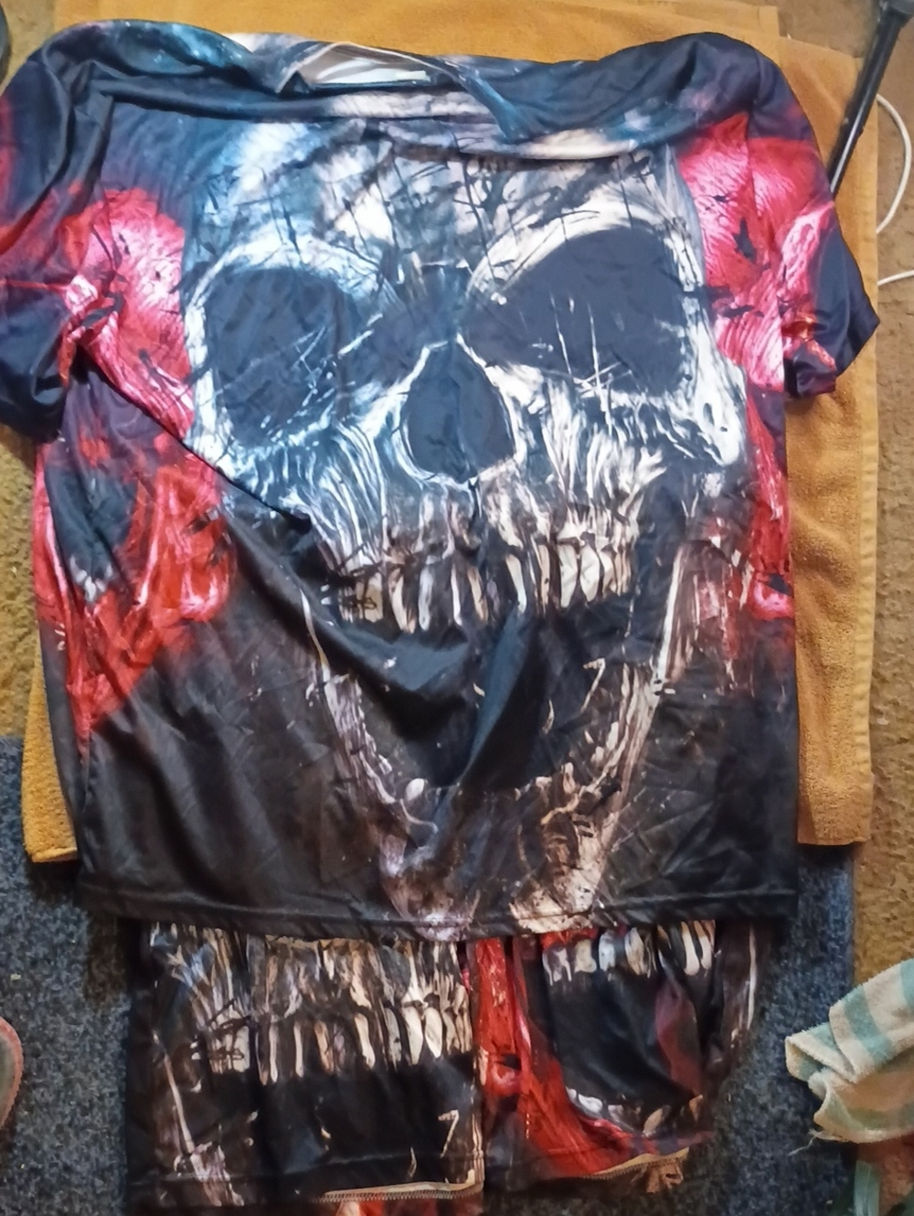 Kids Black and Red Skull Halloween Costume Set - Unbranded